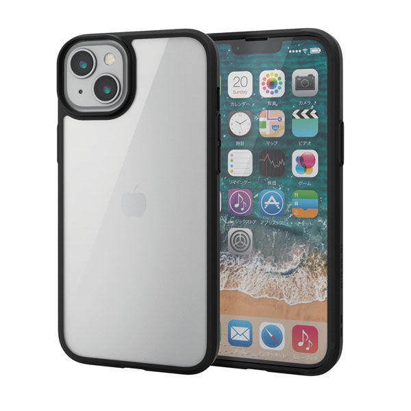 アスクル】iPhone14 Plus ケース ハイブリッド 360度全面保護 軽量 ストラップホール付 背面クリア ブラック エレコム 1個（直送品）  通販 ASKUL（公式）
