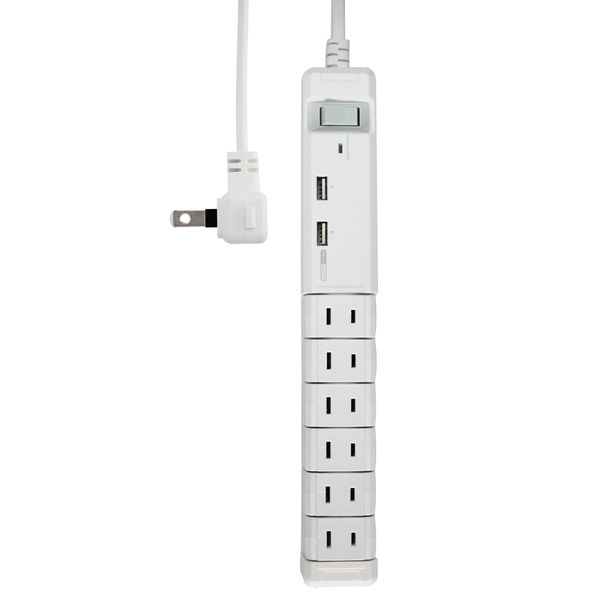 ファーゴ　回転式電源タップ「TAPKING」　USBポート付き　2P式/6個口/2m/USB×2ポート/差込口回転式 5個