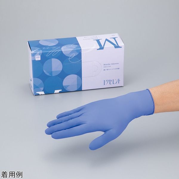 豊富なギフト ニトリル手袋 ブルー 粉つき Mサイズ 4箱 新品 左右兼用