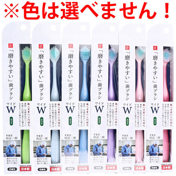 柔らかい 磨きやすい歯ブラシ ナチュラルカラー 先細 ふつう安心の日本製 6本