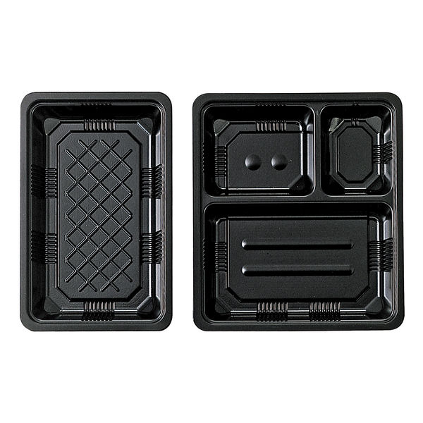 【アスクル】 タカギ産業 仕出弁当 TSR-BOX90-60(3) 中仕切 黒 300枚(50枚×6) 2003520（直送品） 通販
