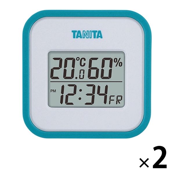 タニタ デジタル温湿度計 青 TT588BL 1セット（2個） - アスクル