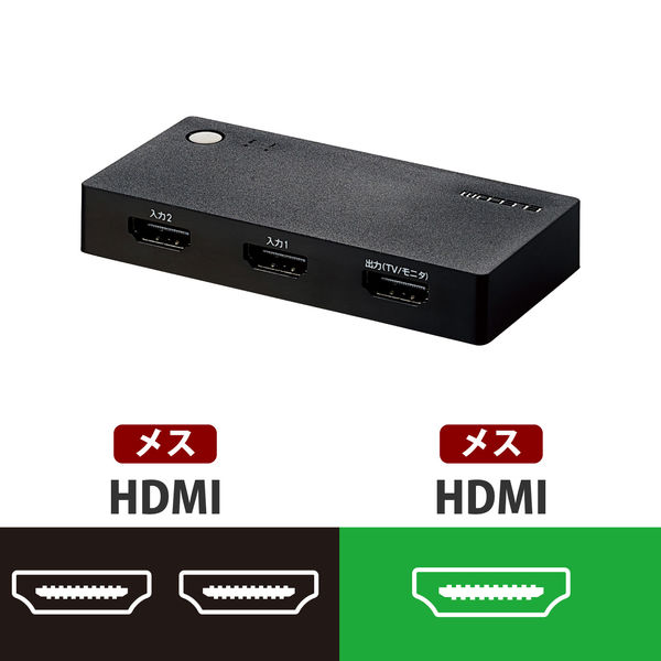 HDMIケーブル HDMI切替器 2入力1出力 79%OFF ケーブルなしモデル ブラック セール価格 エレコム 直送品 1個 DH-SWL2BK