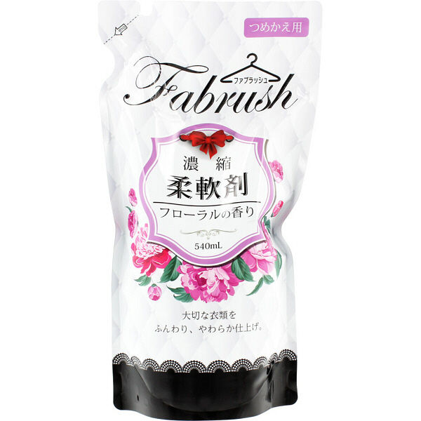 ＜LOHACO＞ fabrush 濃縮柔軟剤 フローラルの香り 詰め替え 540ml 1個 ロケット石鹸（アドグッド）