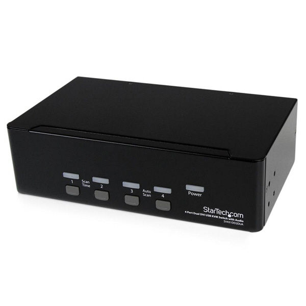 StarTech.com 4ポート デュアルDVIモニター対応USB接続KVMスイッチ SV431DD2DUA（直送品）
