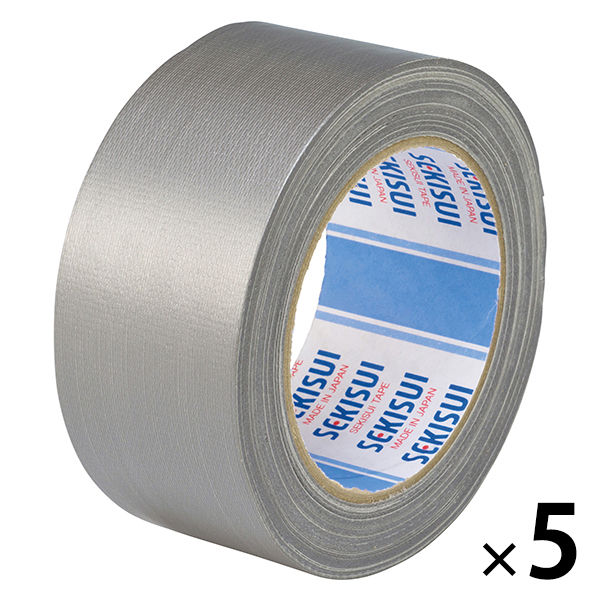 LOHACO - 積水化学工業 カラー布テープ No.600V 0.22mm厚 幅50mm×長さ25m巻 銀 1セット（5巻：1巻×5）