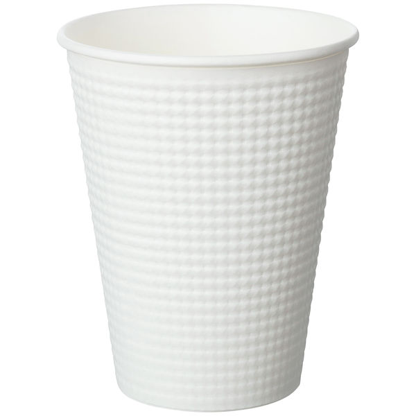 エンボスカップホワイト 340ml（12オンス） 1箱（1250個：50個入×25袋） サンナップ 紙コップ