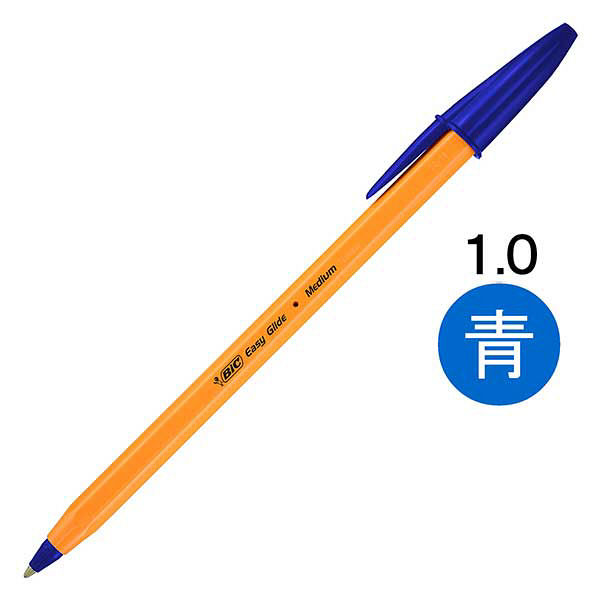 Lohaco 油性ボールペン オレンジミディアム 1 0mm 青 3本 E Ormjegblu Bicジャパン