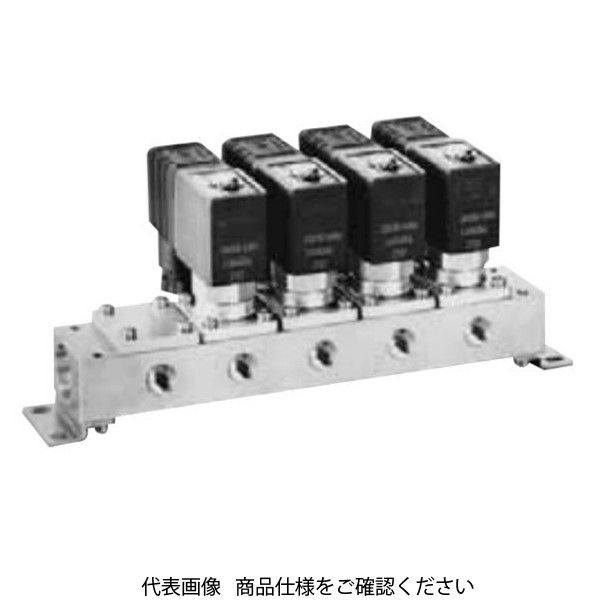 【アスクル】 CKD（シーケーディー） 水用 直動式2ポート電磁弁 マニホールド（ジャスフィットバルブ） GFWB51-6-4-D2HS-2