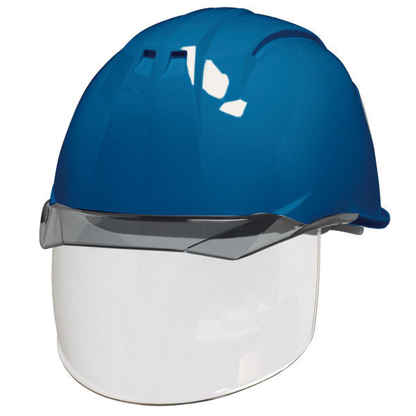 DICプラスチックABS製ヘルメット AA11EVO-CS 通気孔無/ライナー・シールド付/内装HA6 ヒートバリア 遮熱スカイブルー/スモーク 1個（直送品）