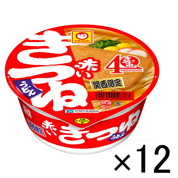 Lohaco カップ麺 マルちゃん 赤いきつねうどん 関西 96g 1セット 12個 東洋水産