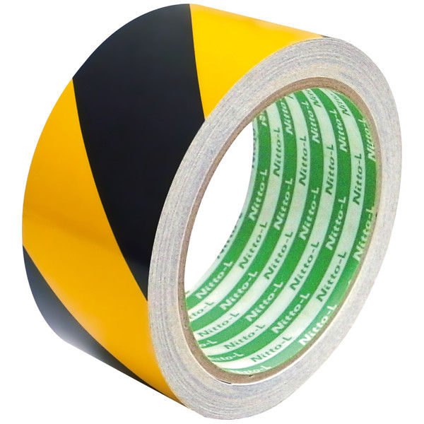 経典 日本緑十字社 ガードテープ ラインテープ 白 緑 トラ柄 100mm幅×100m 148144 1巻