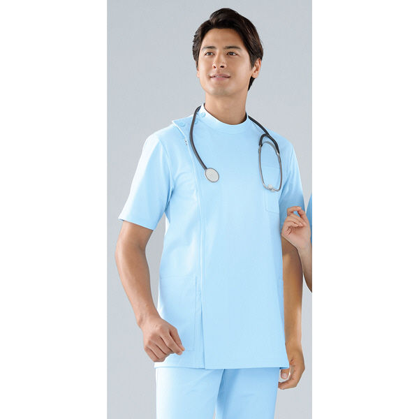 アスクル】KAZEN メンズ医務衣半袖 （メンズケーシー） 医療白衣 半袖 サックスブルー（水色） M 253-11（直送品） 通販  ASKUL（公式）