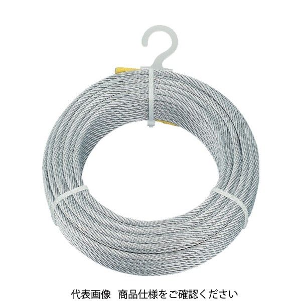 【アスクル】 トラスコ中山（TRUSCO） TRUSCO メッキ付ワイヤロープ Φ6mmX200m CWM-6S200 1巻（200m