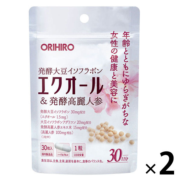 オリヒロ エクオール＆発酵高麗人参 1セット（30粒×2個） サプリメント