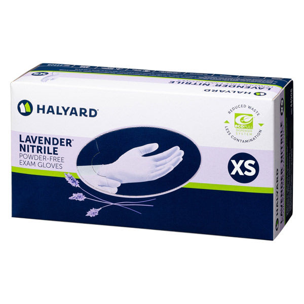 ハリヤード ラベンダー ニトリルグローブ エコプルパッケージ XS 44908 1箱（250枚入）