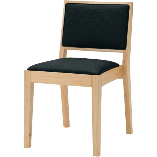 【アウトレット】オリバー 木製椅子　スタッキング可能　ヒノキ圧縮材　手掛け付　ブラック　布張り S・CW-276_BF-02C 1脚（直送品）