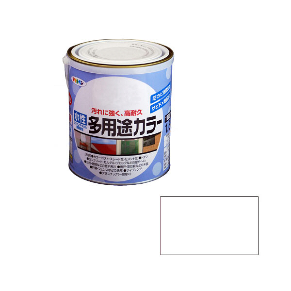 アサヒペン　水性多用途カラー　1.6L　ツヤ消し白　（直送品）