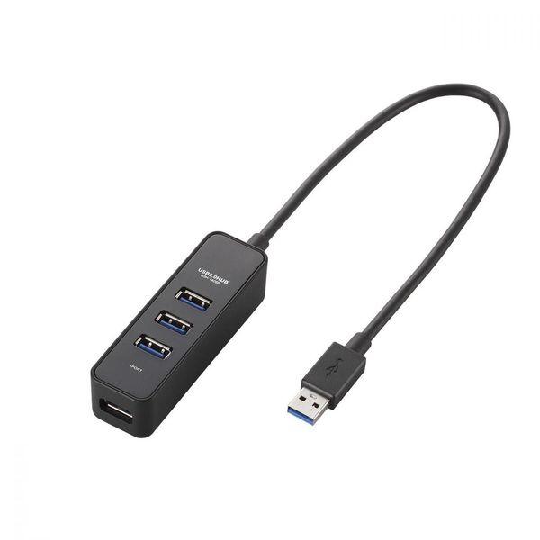 アスクル】USBハブ 3.0 4ポート バスパワー ケーブル長30cm マグネット付 ブラック U3H-T405BBK エレコム 1個 通販  ASKUL（公式）