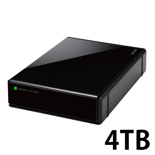 アスクル】HDD (ハードディスク) 外付け 4TB USB3.0 暗号化 ブラック ELD-EEN040UBK エレコム 1台 通販  ASKUL（公式）