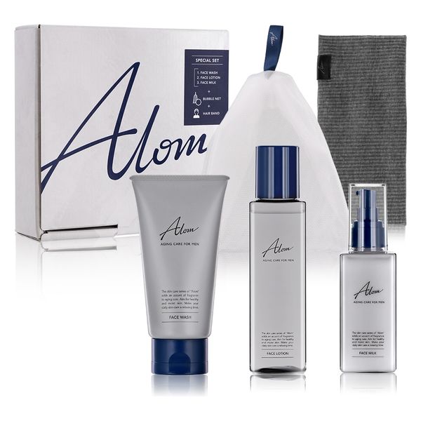 Alom メンズスキンケアスペシャルセット 化粧水 乳液 洗顔料 フェイス 