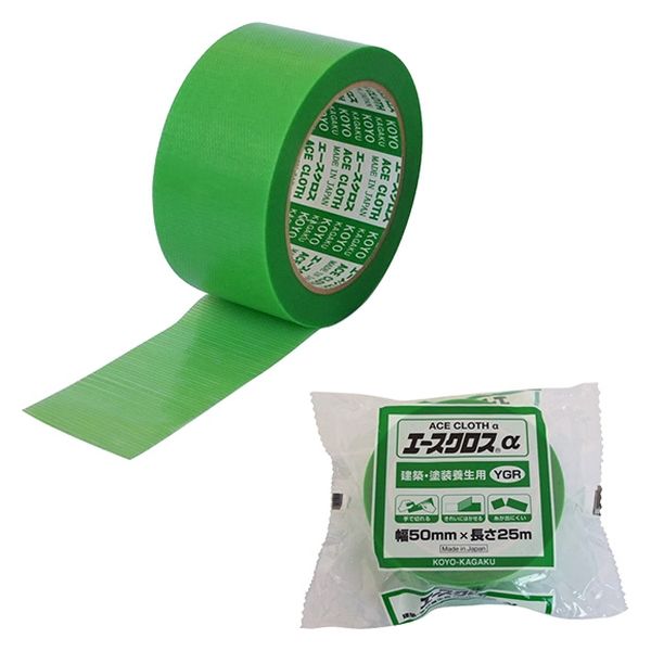 2022新発 養生テープ 透明 緑 30巻 50mm 25m エースクロス 光洋化学 エースクロスα