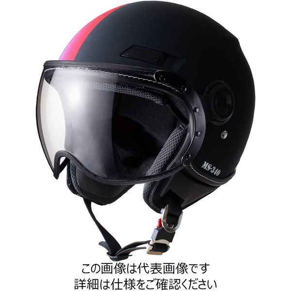 アスクル】マルシン（Marushin） バイクヘルメット ジェット SAFIT MS-340 アシンメトリック レッド Lサイズ  （59～60cm）（直送品） 通販 ASKUL（公式）