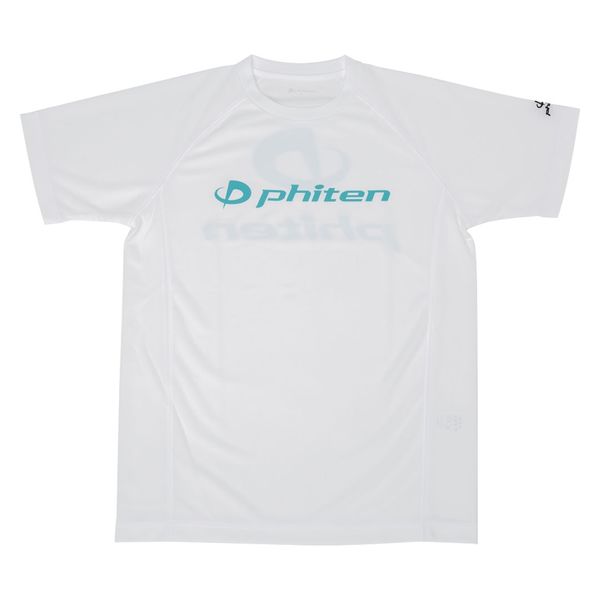 ファイテン(phiten) RAKUシャツSPORTS 半袖 ロゴ入り Tシャツ ホワイト