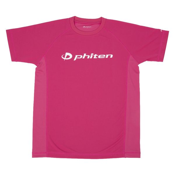 ファイテン(phiten) RAKUシャツSPORTS 半袖 ロゴ入り Tシャツ ピンク×ロゴ白 2XO JG358008 1枚（直送品）