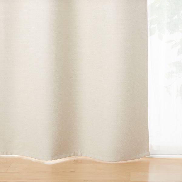 無印良品 防炎 遮光性 二重織りノンプリーツカーテン 幅100×丈135cm用 アイボリー 良品計画