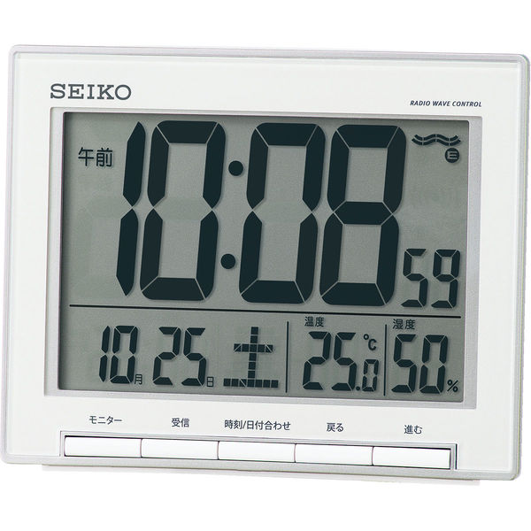 セイコータイムクリエーション 電波デジタル時計 温度湿度表示つき SQ786S 1個