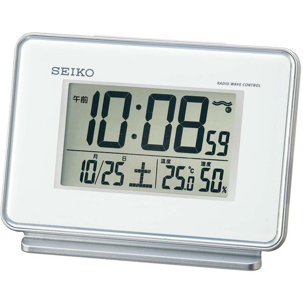 アスクル Seiko セイコー 温度湿度表示つき 置き時計 電波 アラーム 温湿度 カレンダー 90 127 58mm Sq767w 1個 直送品 通販 Askul 公式