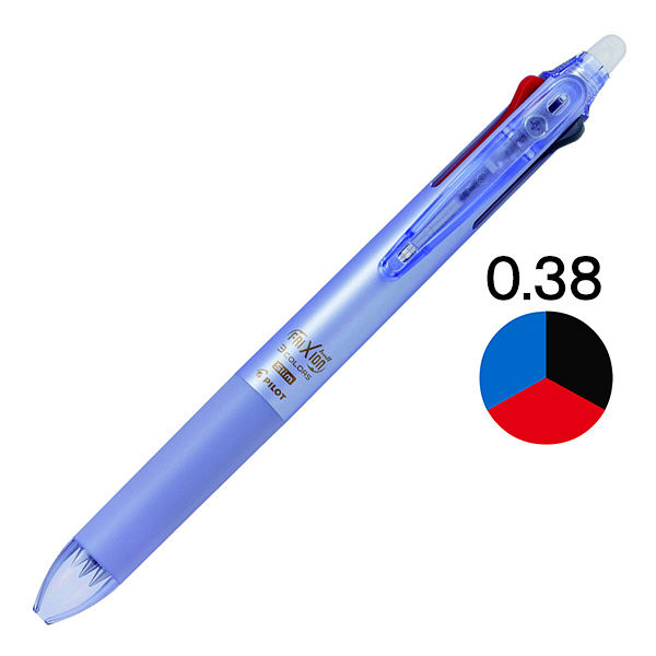 フリクションボール3スリム　0.38mm　パールバイオレット軸　紫　消せる3色ボールペン　LKFBS-60UF-PV　パイロット