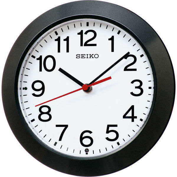 SEIKO（セイコー）黒メタリック 置き掛け時計 [電波 ステップ 小型] 直径203mm KX241K 1個（直送品） - アスクル