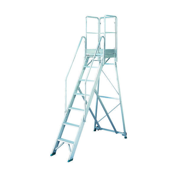 TRUSCO 折りたたみ式作業用踏み台 高さ2.10m 高さ900手すりフルセット付き TDAD-210-900TF 115-7859（直送品）