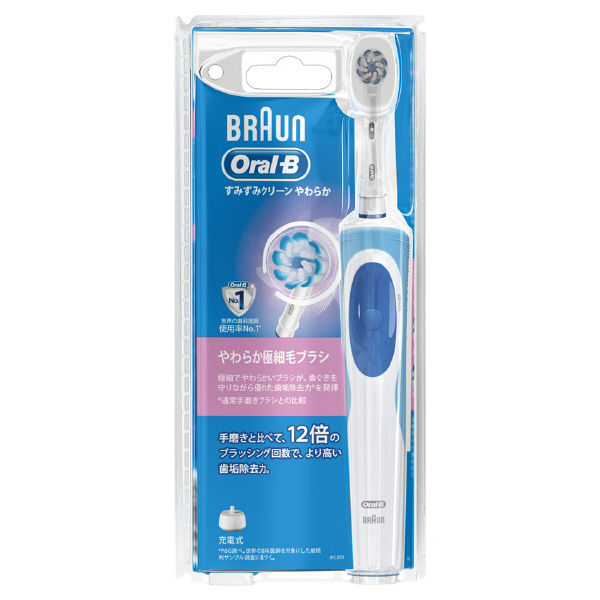 BRAUN（ブラウン）オーラルB 電動歯ブラシ すみずみクリーンやわらか1モード D12013TE 1台