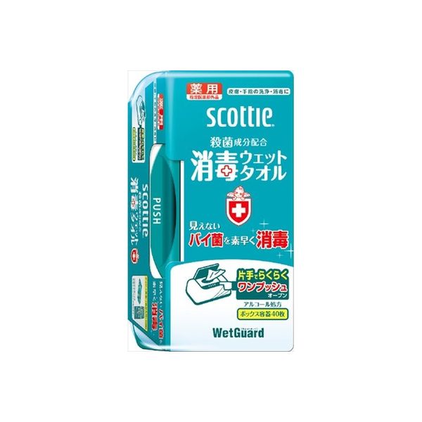 日本製紙クレシア スコッティ消毒ウェットガードボックス40枚 4901750774004 1セット（12個）（直送品）