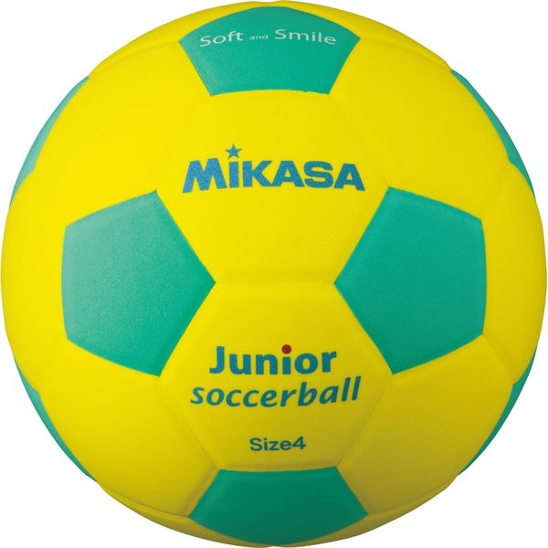 FFF4-CR ミカサ サッカーボール 4号球 MIKASA ふぁふぁスマイルサッカー(ホワイト イエロー ブルー レッド グリーン ブラック)