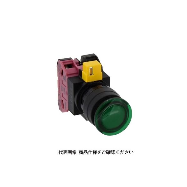 IDEC（アイデック） φ22 HWシリーズ 照光押ボタンスイッチ 丸形 緑 HW1L-M301Q4G 1セット（2個）（直送品）