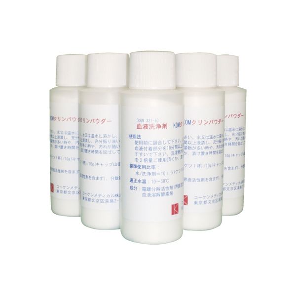 コーケンメディカル KOMクリーンパウダー（血液洗浄剤） 04-2640-00 1箱（6本）（直送品）