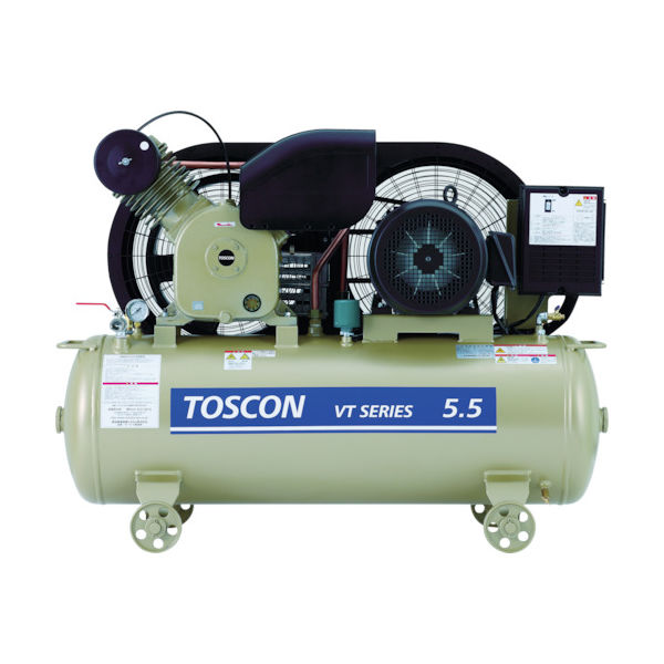 東芝産業機器システム 東芝 タンクマウントシリーズ 給油式 コンプレッサ（低圧） VT105-15T 1台 773-8595（直送品）