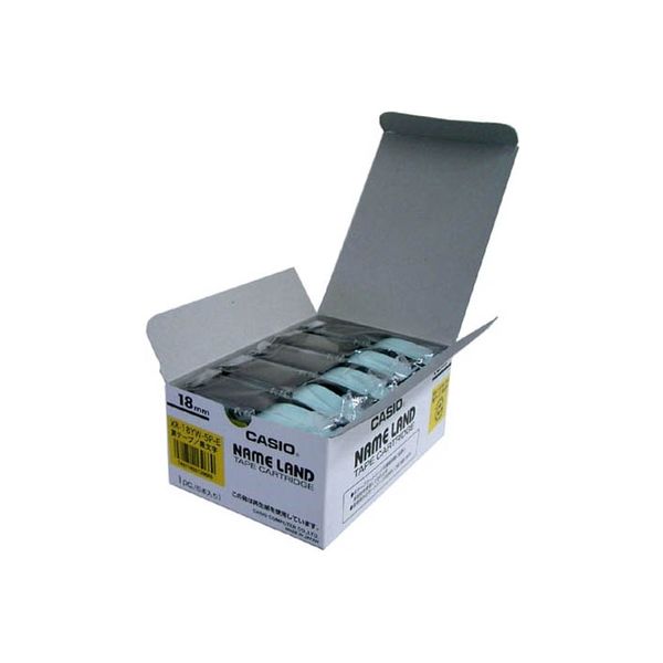 カシオ計算機 ネームランド ラベルライターテープ 黄に黒文字 18mm 1セット（5個×4） XR-18YW-20P-E（直送品）