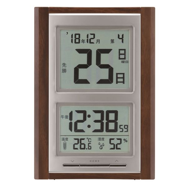 ADESSO（アデッソ）デジタル日めくり 置き掛け時計 [電波 アラーム 温湿度 カレンダー] 235×165×30mm NA-101 1台