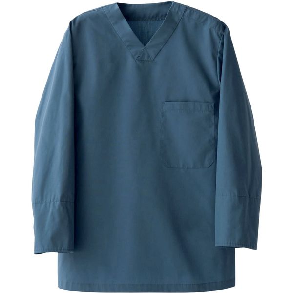 セブンユニフォーム 最大12%OFFクーポン HACCP対応袖口アンダーカバー付シャツ 男女兼用 八分袖 新着商品 ブルー 2着入 直送品 CH4472-1 1セット S