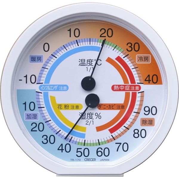 アスクル】 日本製 温湿度計 TR-170W 1台 クレセル（直送品） 通販 - ASKUL（公式）