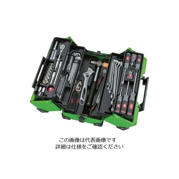 京都機械工具 KTC 2017SK 両開きスタンダード特別色セット（グリーン） SK35617WZGR 1セット 828-9685（直送品）