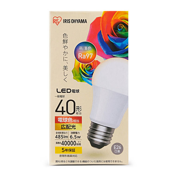 【アスクル】 アイリスオーヤマ LED電球 高演色タイプ E26 40W形相当 電球色 LDA7LーGー4T5HR 通販 - ASKUL（公式）