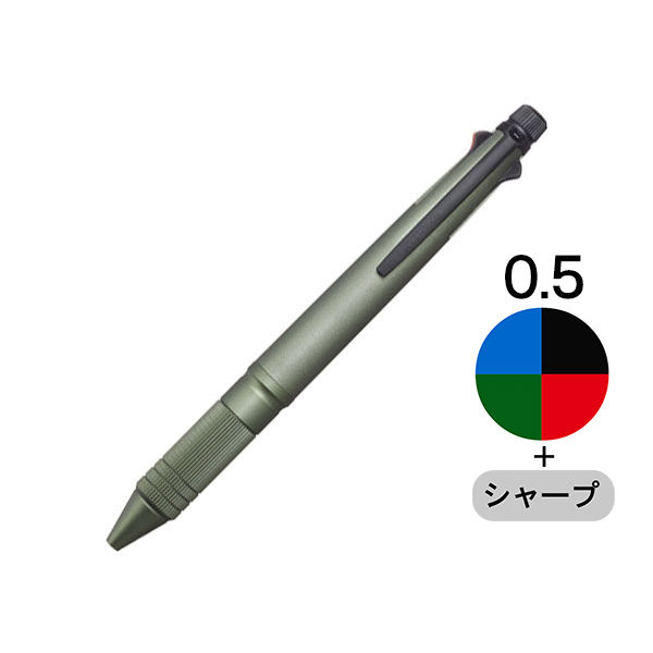 Lohaco ジェットストリーム4 1メタル 多機能ペン 0 5mm ダークグリーン 4色 シャープ Msxe50a5 7 三菱鉛筆uni
