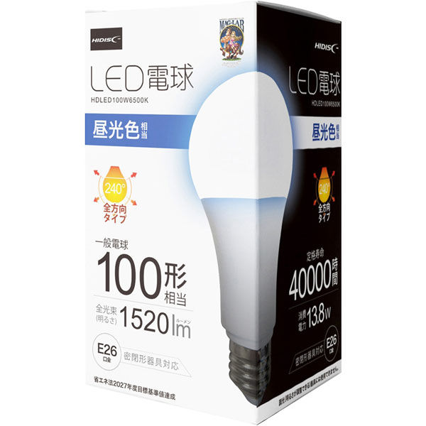日本製 アイリスオーヤマ LED電球100W E26 全方向 昼光色 4個セット - 電球