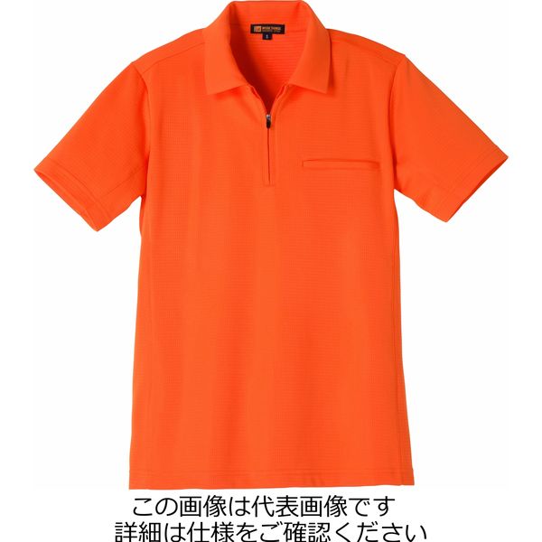 スーパーセール期間限定 タカヤ商事 ジップアップ半袖ポロ オレンジ M 偉大な DV-P570-31-M 1枚 直送品